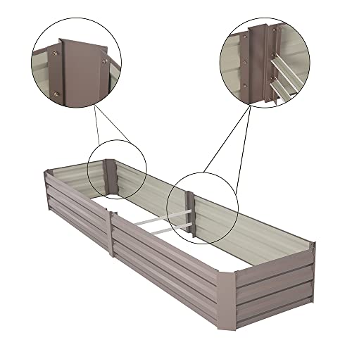Gray Steel Raised Garden Bed (8x2x1FT) S314642