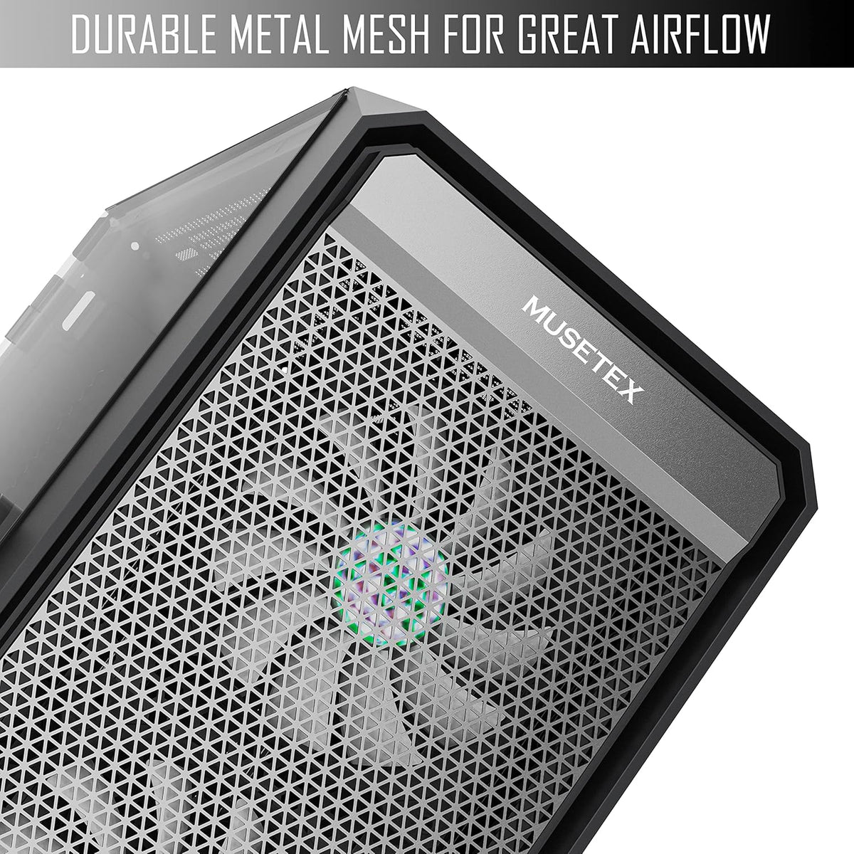 Matx PC Case with 2pcs ARGB Fans Mesh Airflow G207613