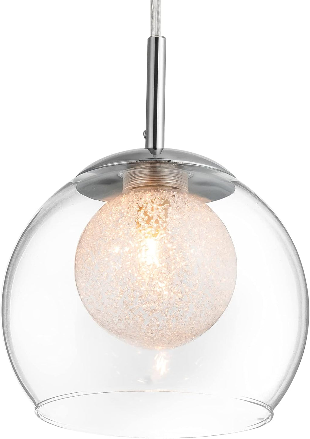 Clear Glass Shade Black Metal Pendant Lighting L1139