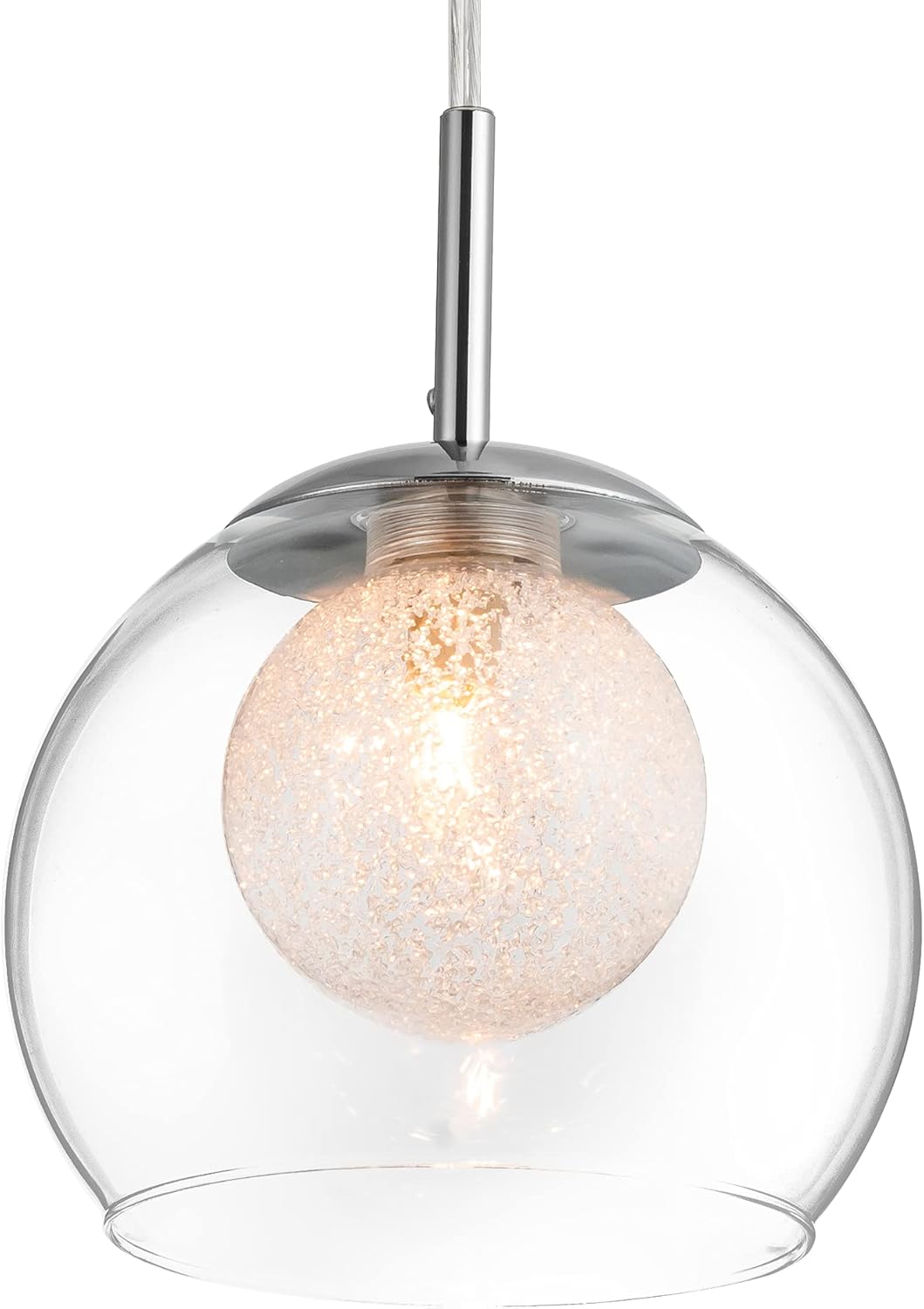 Clear Glass Shade Black Metal Pendant Lighting L1139