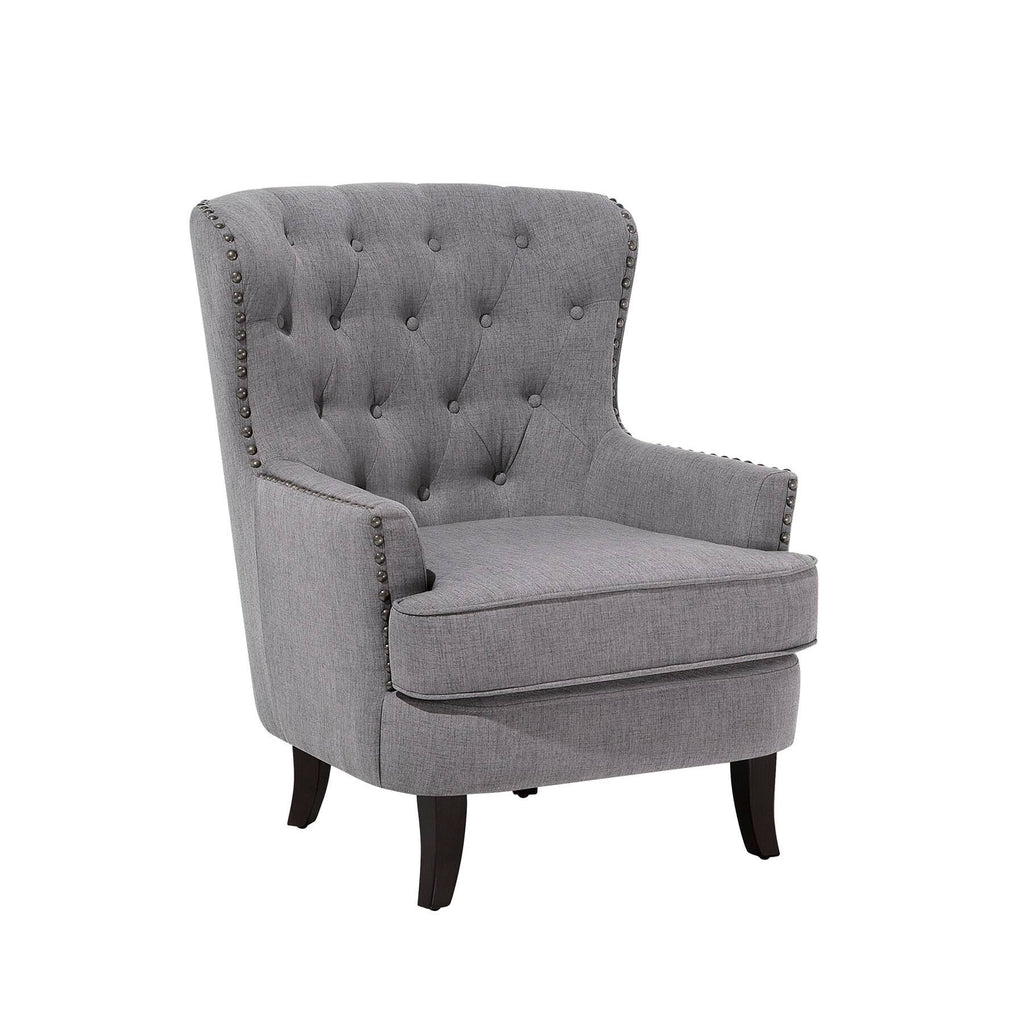 Fabric Wingback Chair Gray C6022