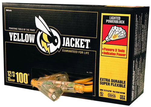 12/3 Heavy-Duty Extension Cord with Lighted Power Block W62626