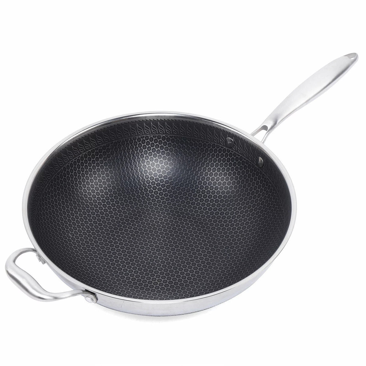 Non Stick Stainless Steel Frying Pan with Glass Lid F631789
