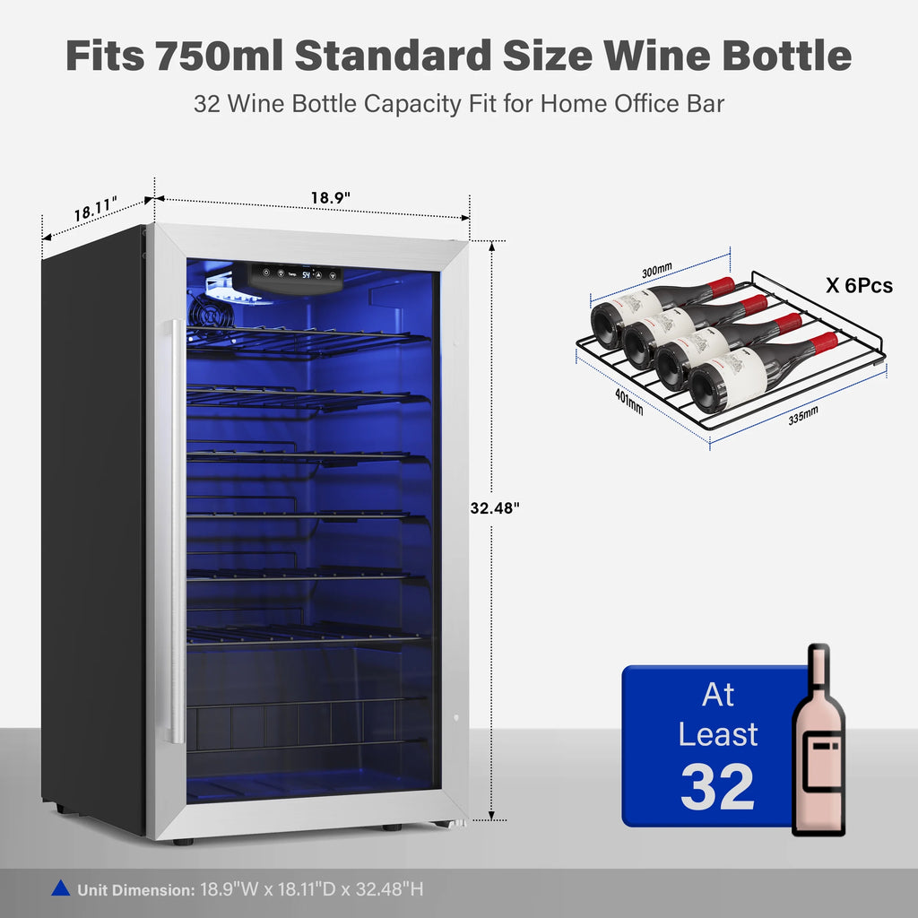 32 Bottle Wine Refrigerator Cooler X551