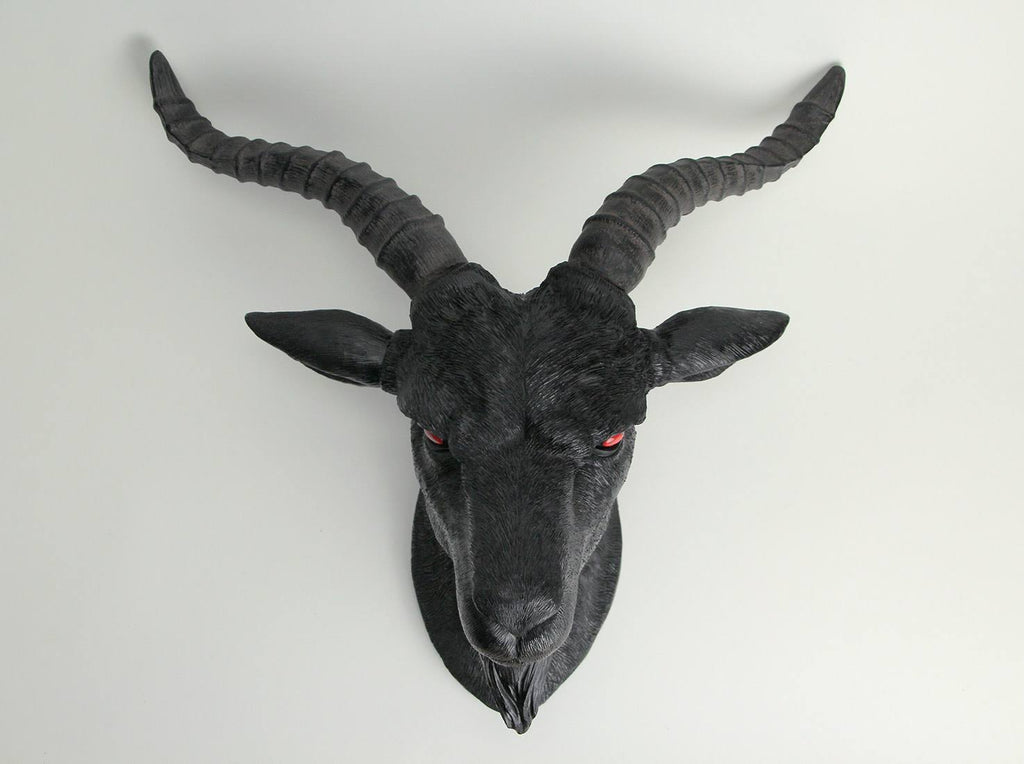 Black Baphomet Goat Head Wall Hanging Decor Q10295