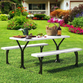 Heavy-Duty Outdoor Picnic Table Set Black A748029