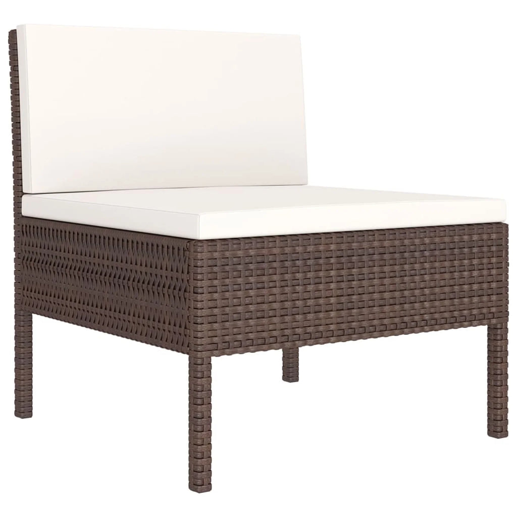 12 Piece Brown Poly Rattan Sectional Outdoor Furniture Set J725