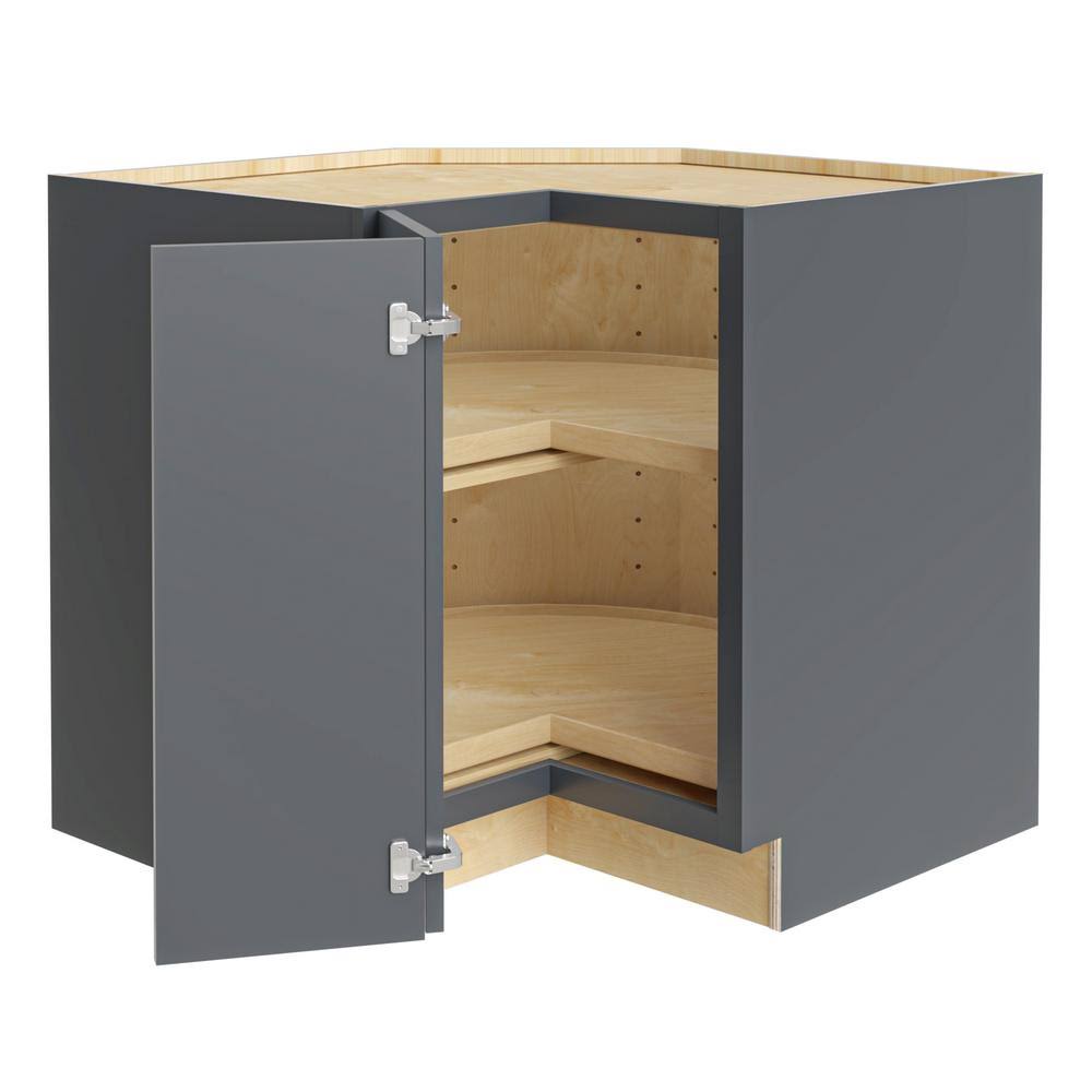 36-in W x 34.5-in H x 24-in D Deep Onyx Painted Lazy Susan Corner Base Cabinet G174447