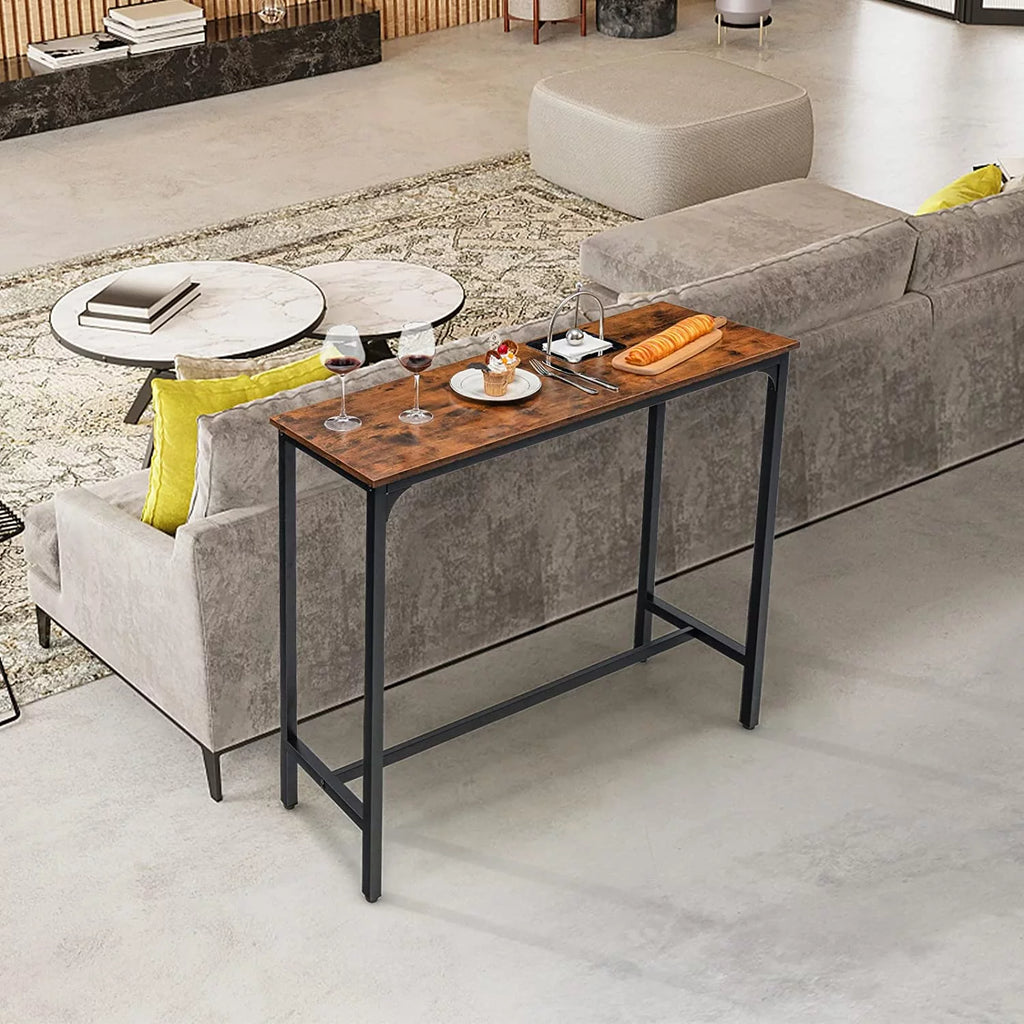 48" Narrow Rectangular Console Table with Steel Frame B4898