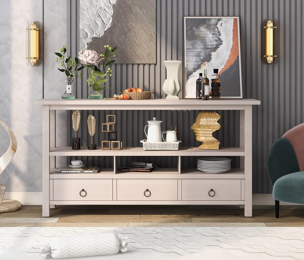 Light Green MDF Sideboard Console Table Z41308