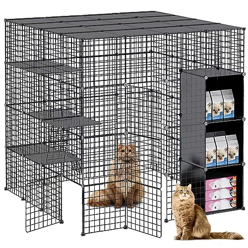 White Metal Wire Cat Cage J89624