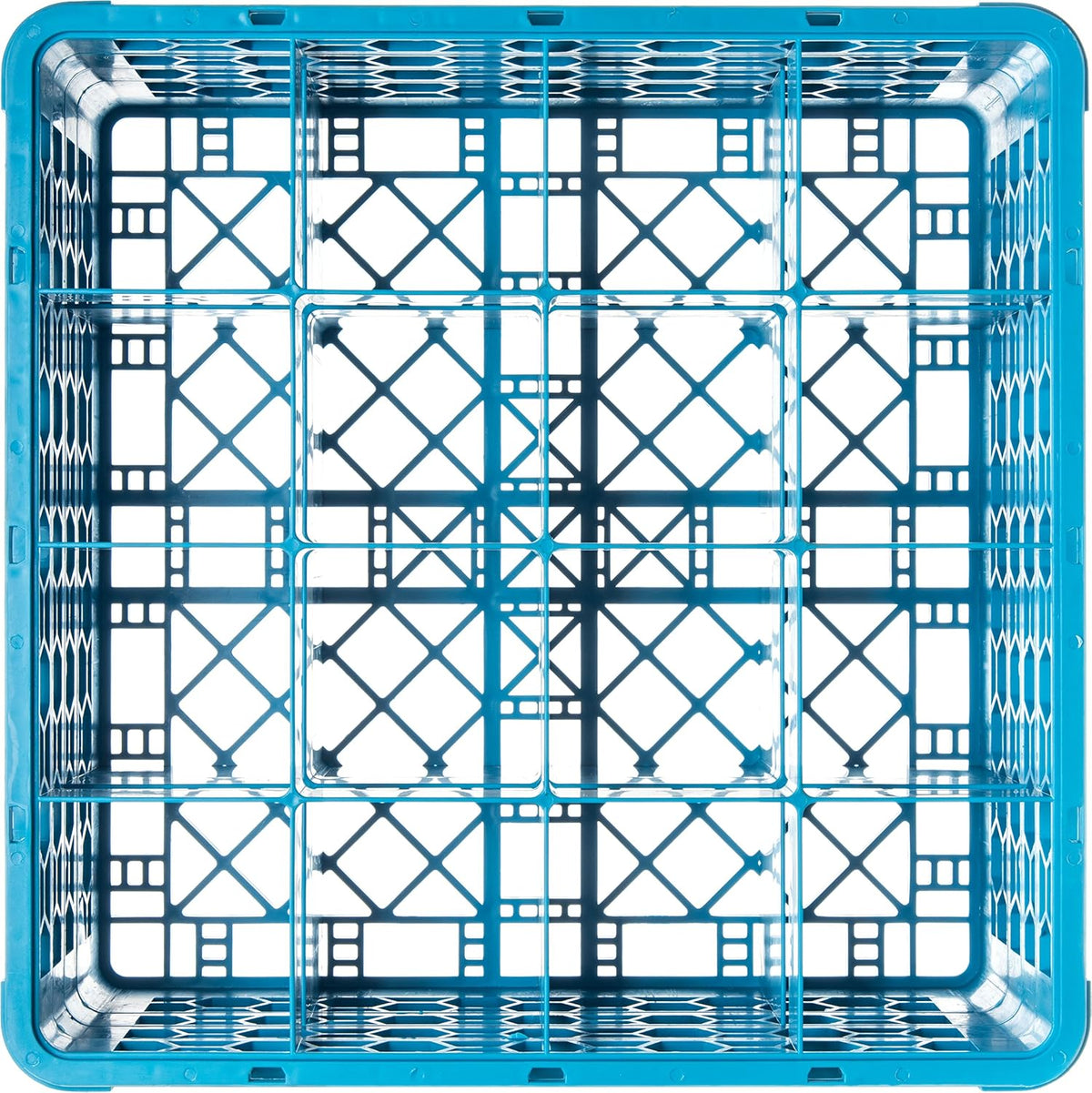 16 Compartment Glass Rack with 3 Extenders, Blue (Pack of 2) Q39972