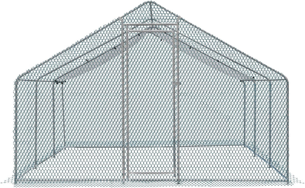 20 x 10 ft Metal Chicken Coop with Waterproof Cover F807814