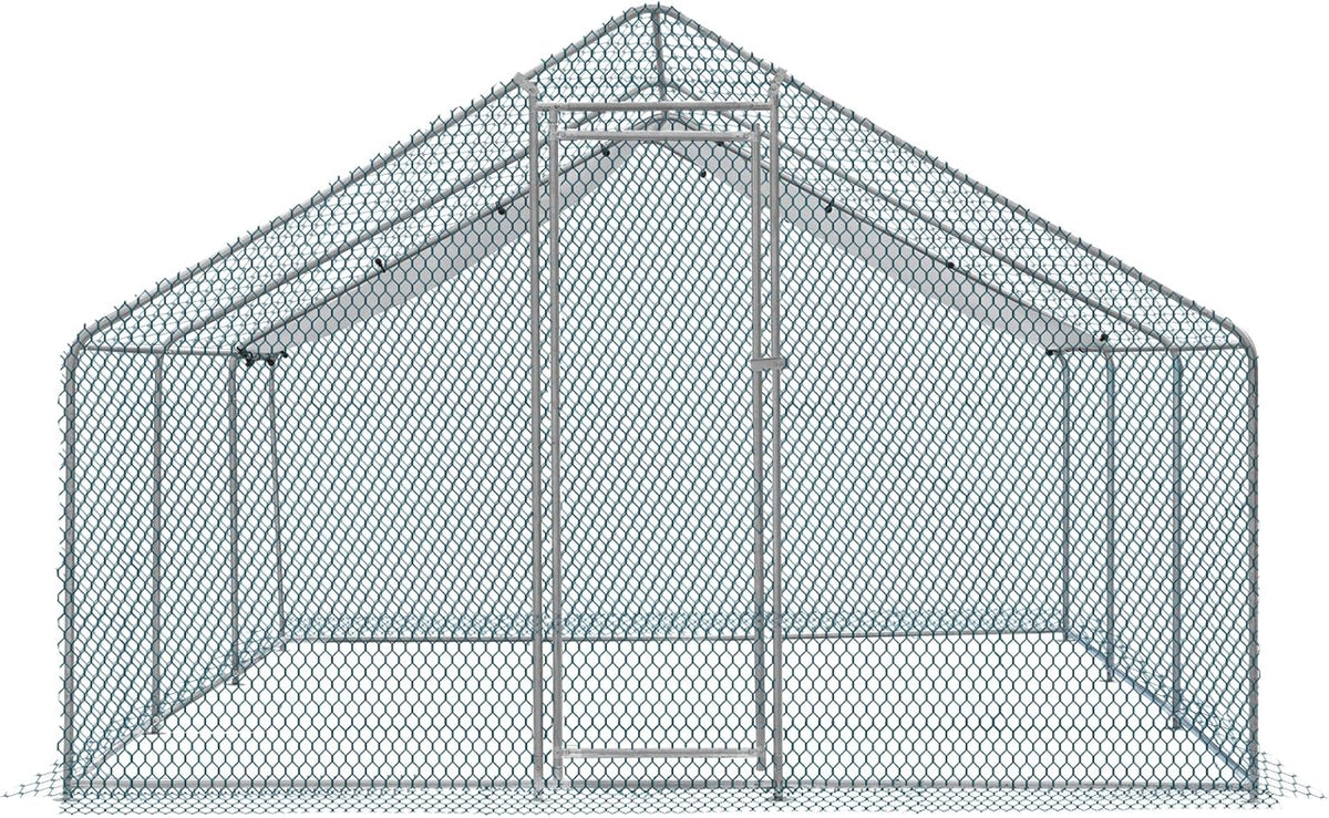 20 x 10 ft Metal Chicken Coop with Waterproof Cover F807814