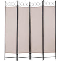 Black 6FT Steel Frame Folding Room Divider L53289