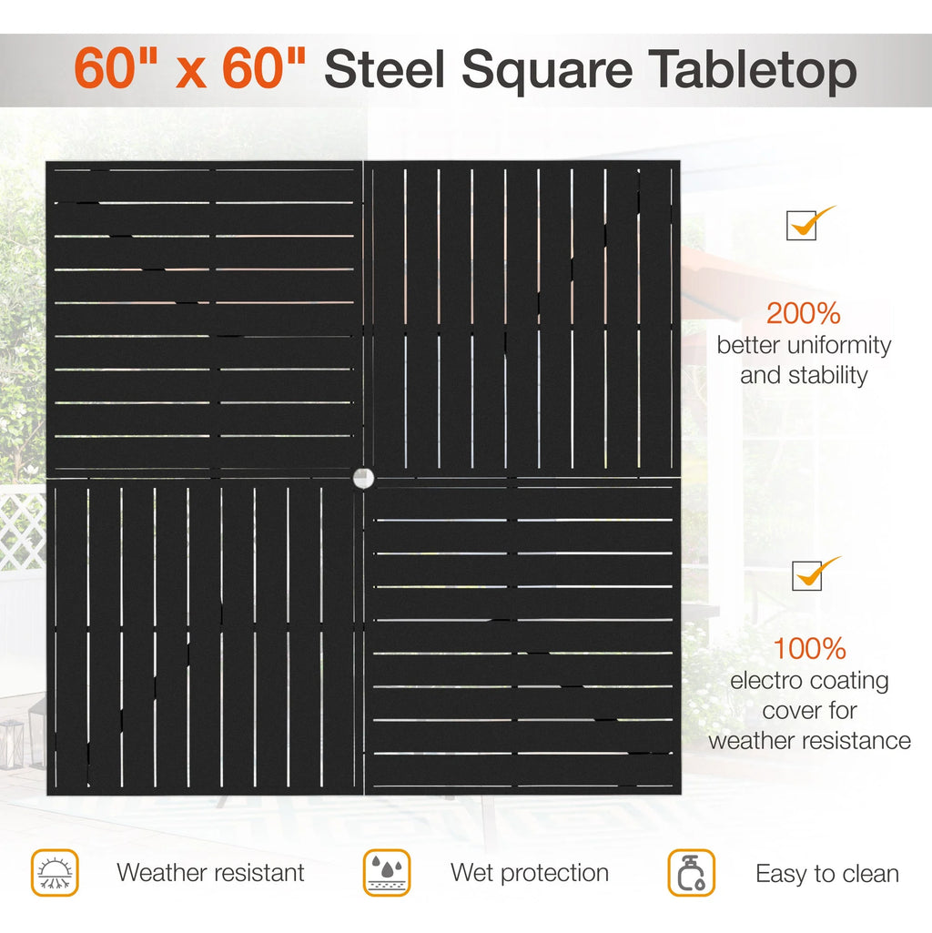 9 Piece Outdoor Metal Patio Dining Set with Swivel Padded Chairs I763