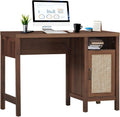 Rustic Wooden Computer Desk with Storage Cabinet X7639