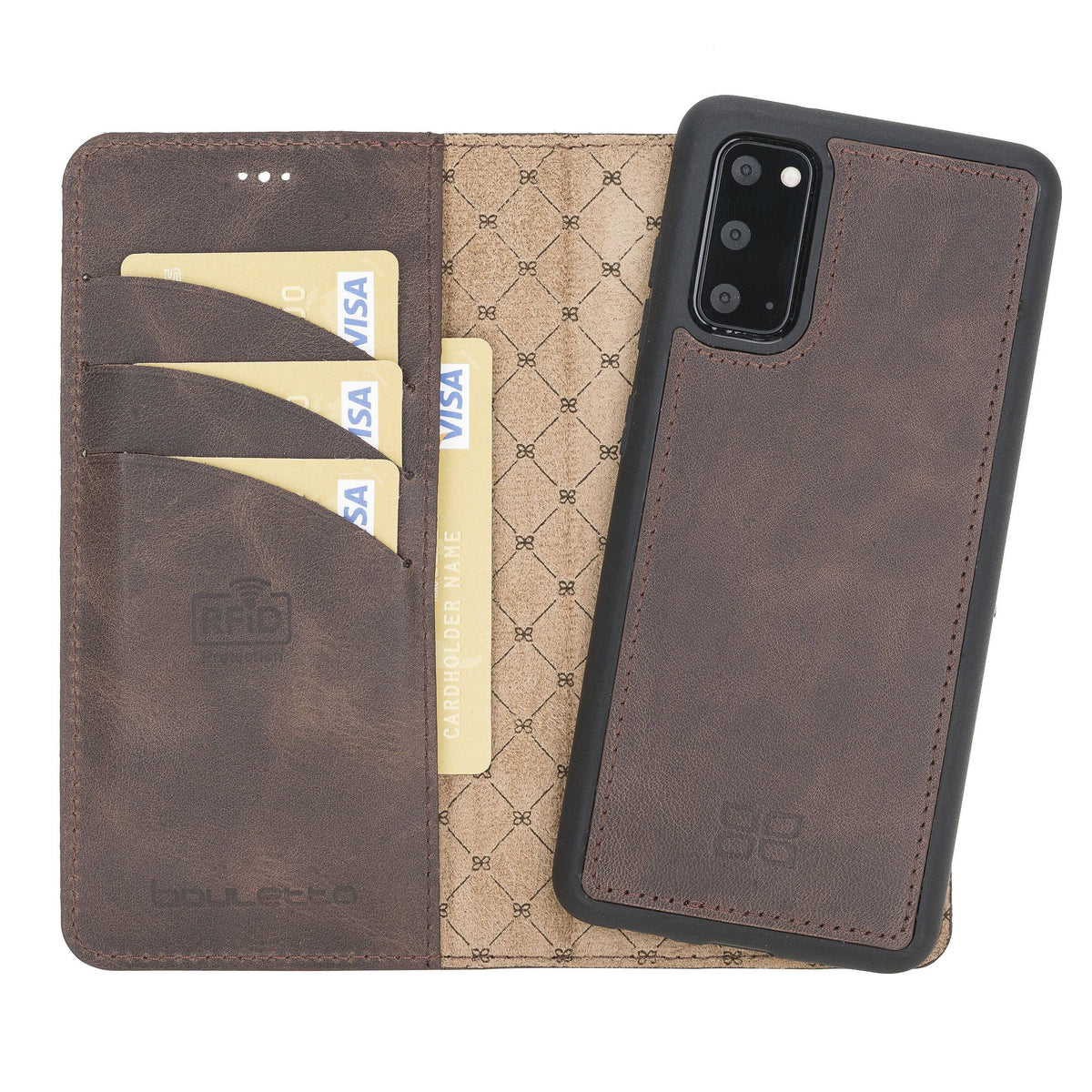 Brown Detachable Leather Wallet Case G808601
