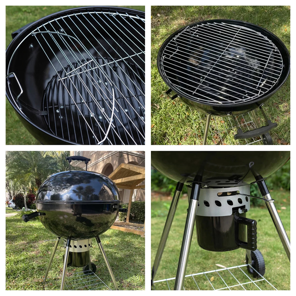 22" Portable Charcoal BBQ Grill, Black J37529