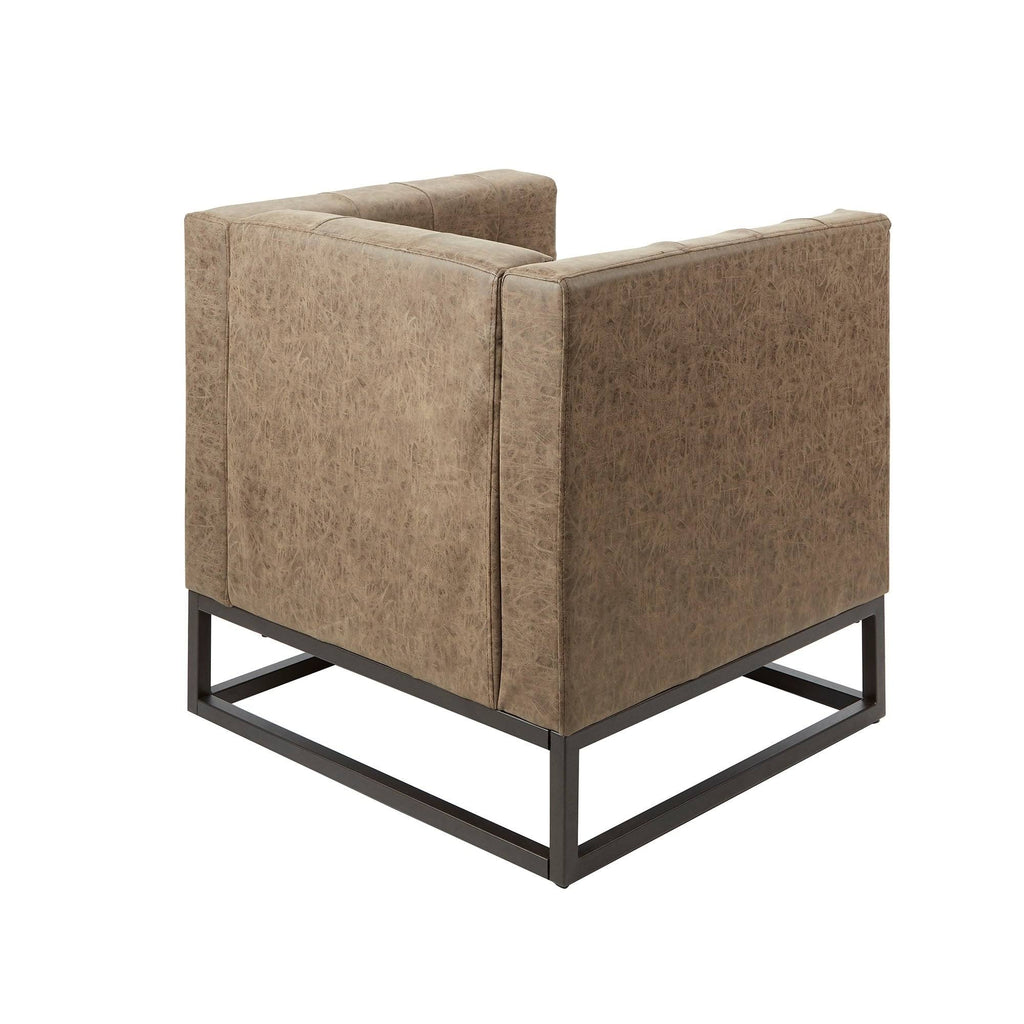 Brown Upholstered Accent Chair with Metal Base O160945