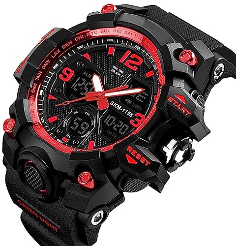 Men's Analog Sports Watch LED Military Digital Watch Electronic Stopwatch Large Dual Dial Time Outdoor Army Wrist Watch Tactical H529
