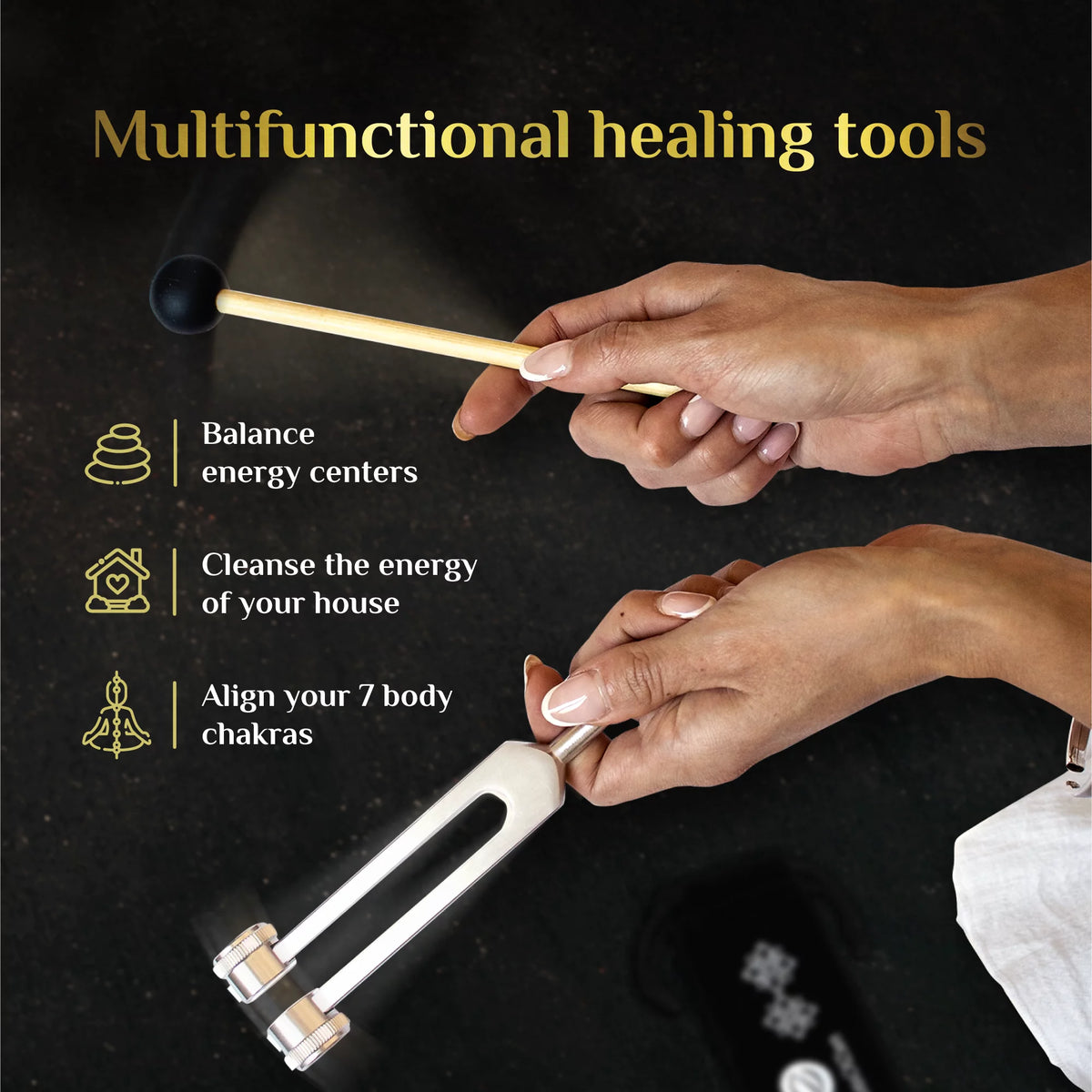 Tuning Forks (128Hz, 256Hz, 512Hz) Body Weighted Tuning Forks V865