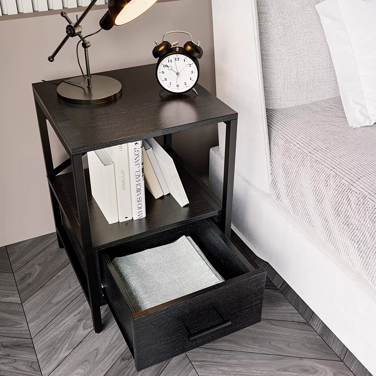 Black End Tables With Drawer G630