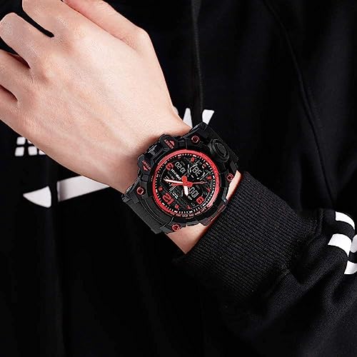 Men's Analog Sports Watch LED Military Digital Watch Electronic Stopwatch Large Dual Dial Time Outdoor Army Wrist Watch Tactical H529
