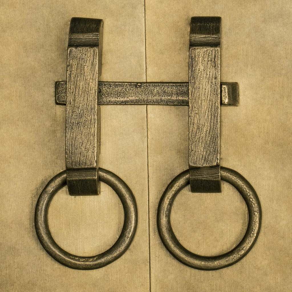 Brass Button and Zipper Cabinet Face Plate Hardware Set Z862