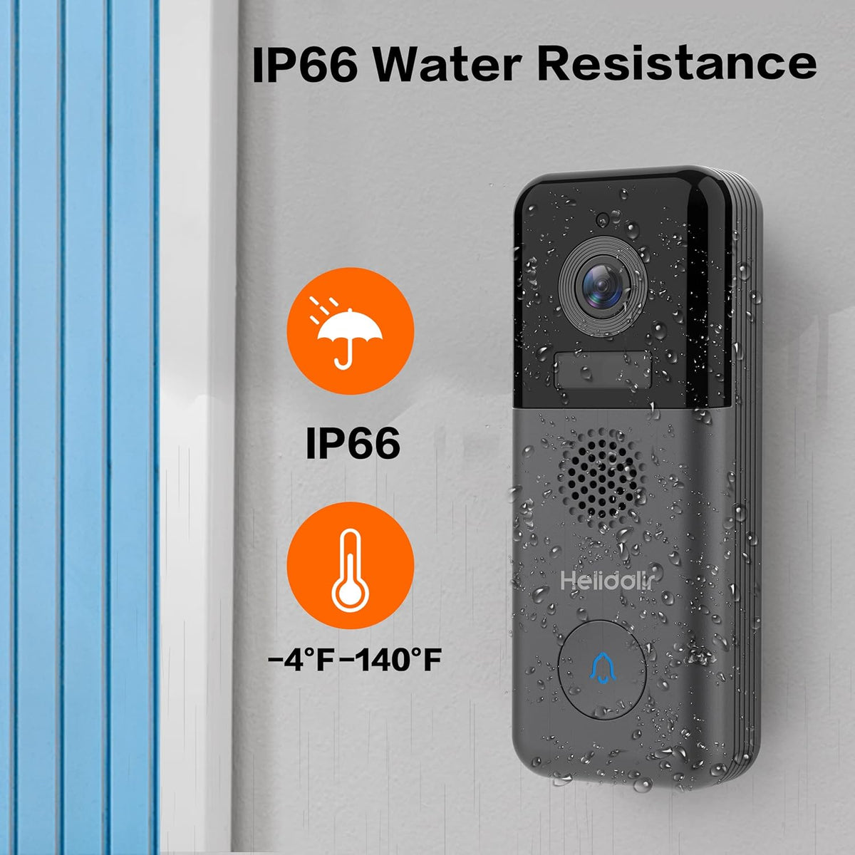 2K Wireless Video Doorbell Camera with Motion Detection and Night Vision F476886