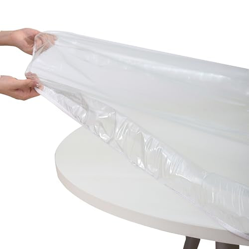 Clear Round Vinyl Fitted Tablecloth W755882