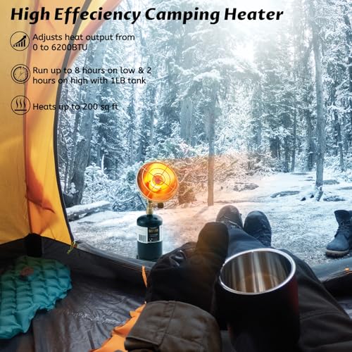 Propane Gas Heater with Windproof USB Lighter, Cordless with Cylinder Stand H93447