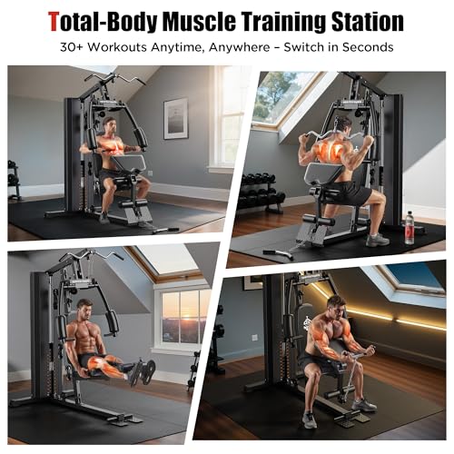 154LBS Weight Stack Home Gym Equipment with Pulley System O11275