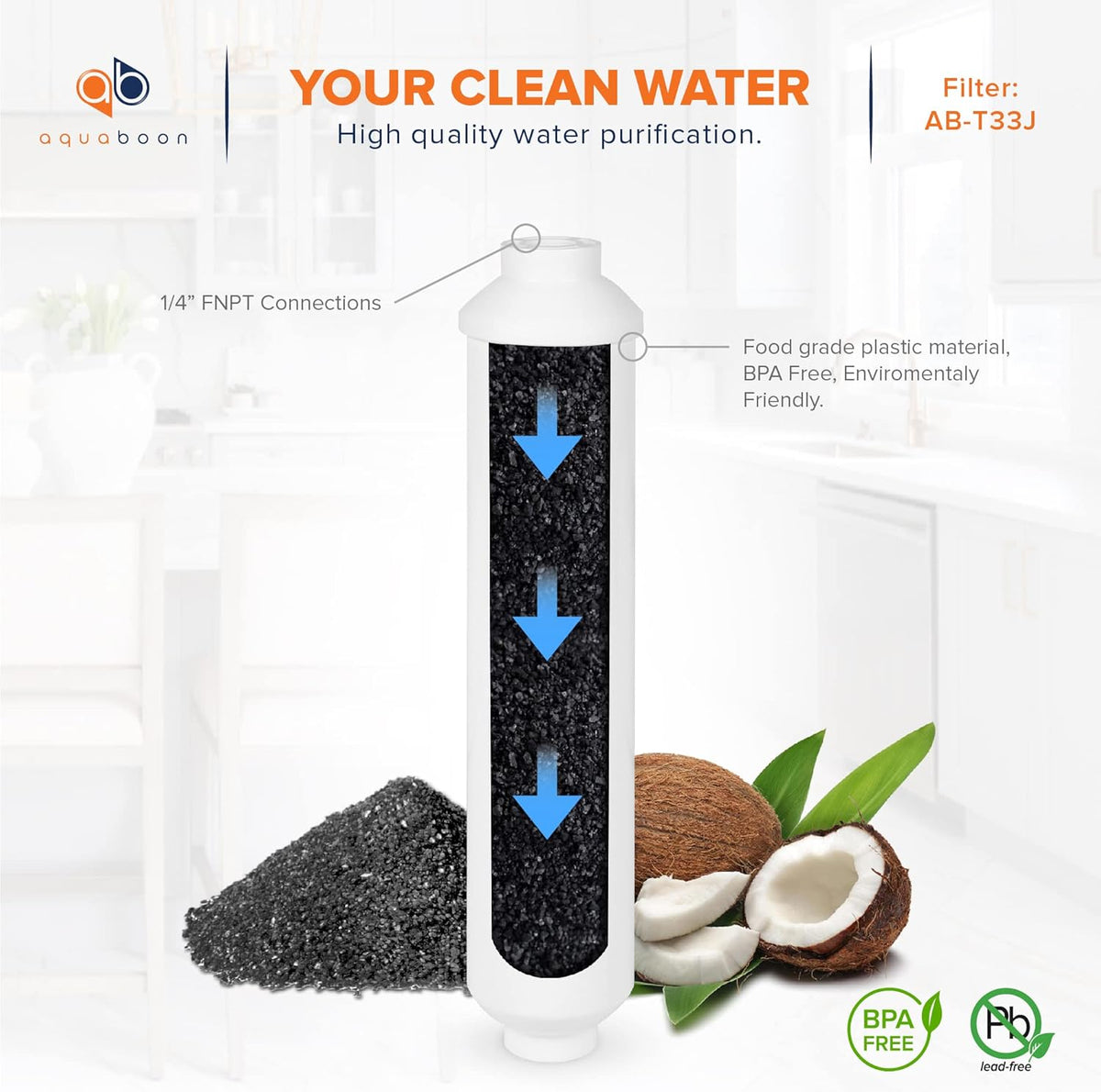 1 Year RO Units Replacement Filter Kit 5 PACK Carbon Sediment Inline 5 Micron 10 inch Cartridges X2236