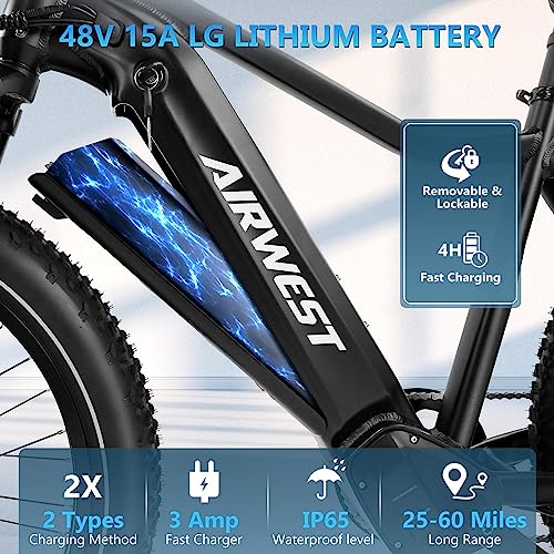 1000W BAFANG Motor 48V 15Ah LG Battery 26" x4.0 Fat Tire Electric Bicycle with Hydraulic Disc Brakes K7690