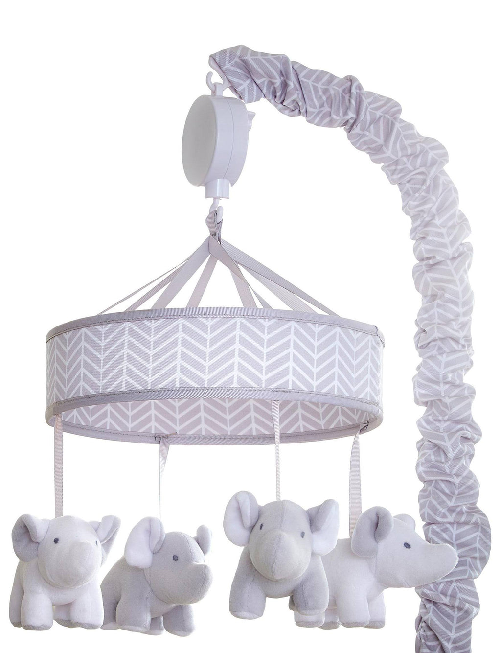 Grey White Elephant Musical Mobile O729