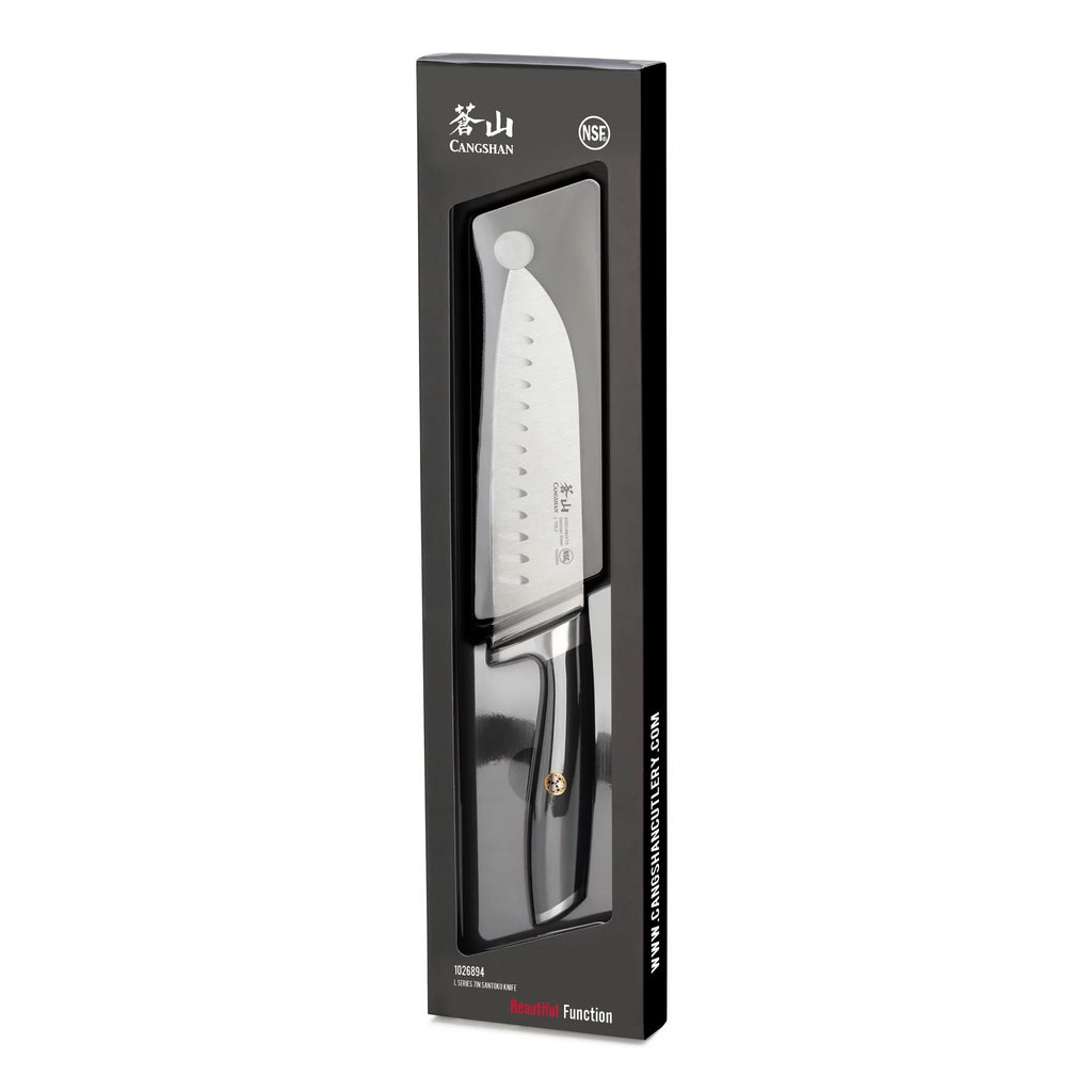 German Steel Forged 7" Santoku Knife, Black H77339
