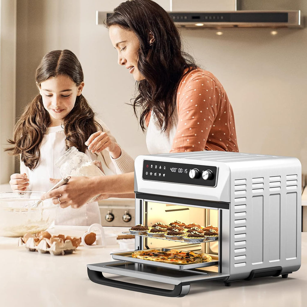 21 QT Air Fryer Toaster Oven Combo with 8 Preset Functions, Silver N545453