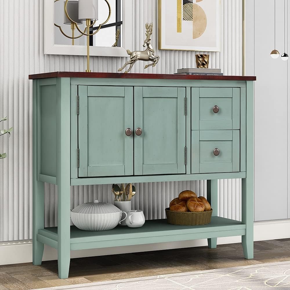 White Wood Console Table with 2 Drawers R690533