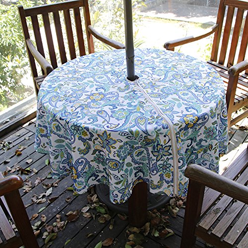 Yellow Flower Waterproof Fitted Tablecloth with Umbrella Hole G577790
