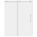 Chrome 56-60W x 76H Sliding Shower Door with Stationary Panel Y714743