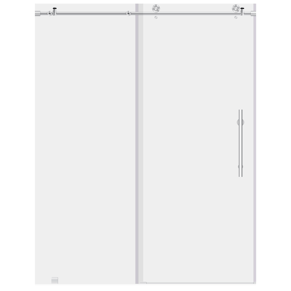 Chrome 56-60W x 76H Sliding Shower Door with Stationary Panel Y714743