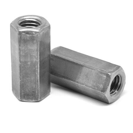 3/8 inch-16 Coarse Thread Hex Rod Coupling Nut Low Carbon Steel Plain Finish Y353