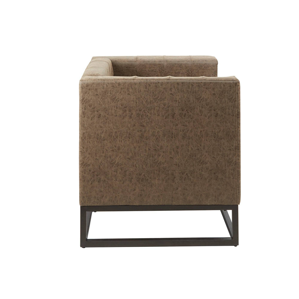 Brown Upholstered Accent Chair with Metal Base O160945