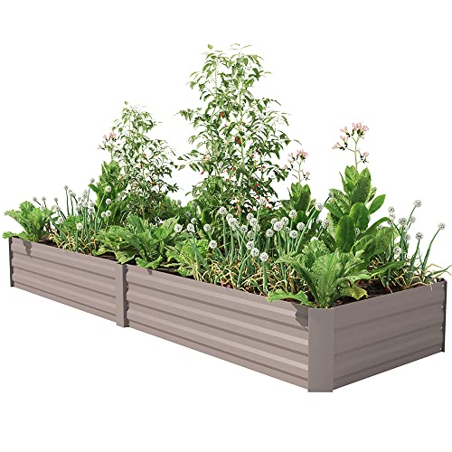 Gray Steel Raised Garden Bed (8x2x1FT) S314642