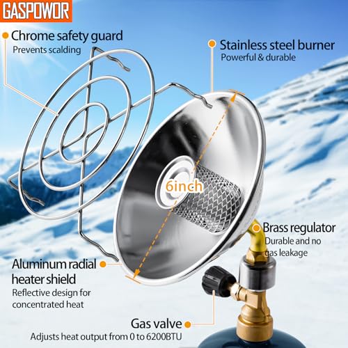 Propane Gas Heater with Windproof USB Lighter, Cordless with Cylinder Stand H93447