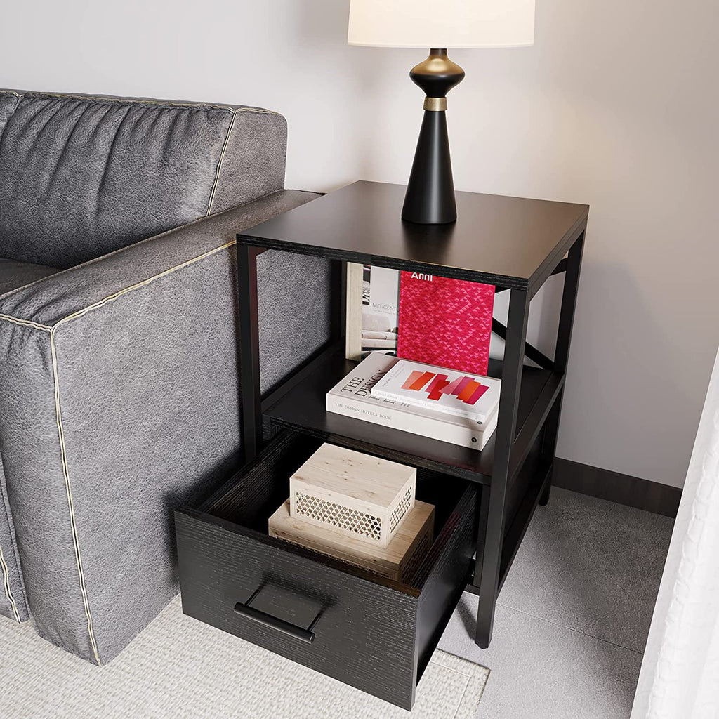 Black End Tables With Drawer G630