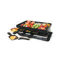 8-Person Raclette with Reversible Cast Iron Grill Plate, Black Y96736