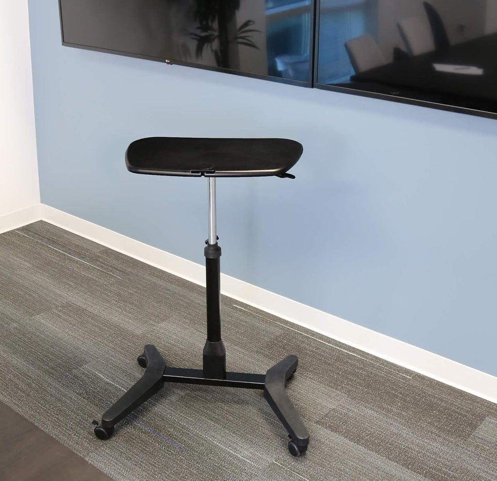 Mobile Podium with Pull Out Mouse Pad & Cup Holder, Black H15688