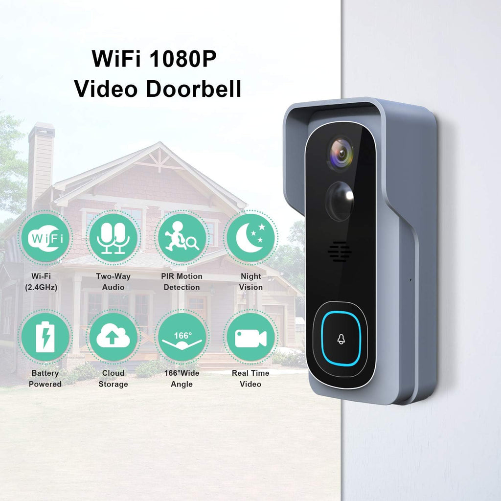 1080P HD Wireless Video Doorbell Camera with Chime O41832